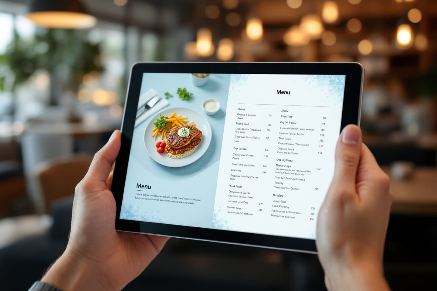 Menu digital interactif pour restaurants et bars